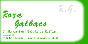 roza galbacs business card